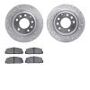 7502-54041 Drilled/Slotted Brake Rotors w/5000 Advanced Brake Pads Kit [Silver], 2003-2005 Ford/Lincoln/Mercury/Mazda, Position: - image 1