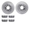 7502-54042 Drilled/Slotted Brake Rotors w/5000 Advanced Brake Pads Kit [Silver], 1998-2002 Ford/Lincoln/Mercury/Mazda, Position: - image 1