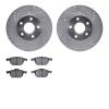 7502-54051 Drilled/Slotted Brake Rotors w/5000 Advanced Brake Pads Kit [Silver], 2013-2018 Ford/Lincoln/Mercury/Mazda, Position: - image 1