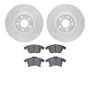 7502-54058 Drilled/Slotted Brake Rotors w/5000 Advanced Brake Pads Kit [Silver], 2013-2020 Ford/Lincoln/Mercury/Mazda, Position: - image 1