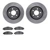 7502-54062 Drilled/Slotted Brake Rotors w/5000 Advanced Brake Pads Kit [Silver], 2015-2020 Ford/Lincoln/Mercury/Mazda, Position: - image 1