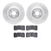 7502-54064 Drilled/Slotted Brake Rotors w/5000 Advanced Brake Pads Kit [Silver], Fits Select Ford/Lincoln/Mercury/Mazda, Positio - image 1