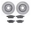 7502-54065 Drilled/Slotted Brake Rotors w/5000 Advanced Brake Pads Kit [Silver], 2014-2019 Ford/Lincoln/Mercury/Mazda, Position: - image 1