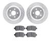 7502-54067 Drilled/Slotted Brake Rotors w/5000 Advanced Brake Pads Kit [Silver], 2004-2007 Ford/Lincoln/Mercury/Mazda, Position: - image 1