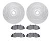 7502-54079 Drilled/Slotted Brake Rotors w/5000 Advanced Brake Pads Kit [Silver], 1997-1999 Ford/Lincoln/Mercury/Mazda, Position: - image 1