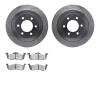 7502-54085 Drilled/Slotted Brake Rotors w/5000 Advanced Brake Pads Kit [Silver], 2010-2017 Ford/Lincoln/Mercury/Mazda, Position: - image 1