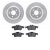 7502-54097 Drilled/Slotted Brake Rotors w/5000 Advanced Brake Pads Kit [Silver], 2016-2018 Ford/Lincoln/Mercury/Mazda, Position: - image 1
