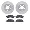 7502-54104 Drilled/Slotted Brake Rotors w/5000 Advanced Brake Pads Kit [Silver], 1995-2002 Ford/Lincoln/Mercury/Mazda, Position: - image 1