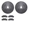 7502-54107 Drilled/Slotted Brake Rotors w/5000 Advanced Brake Pads Kit [Silver], 1998-2002 Ford/Lincoln/Mercury/Mazda, Position: - image 1