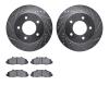 7502-54112 Drilled/Slotted Brake Rotors w/5000 Advanced Brake Pads Kit [Silver], 2000-2004 Ford/Lincoln/Mercury/Mazda, Position: - image 1