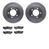 7502-54120 Drilled/Slotted Brake Rotors w/5000 Advanced Brake Pads Kit [Silver], 1997-2002 Ford/Lincoln/Mercury/Mazda, Position: - image 1