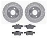 7502-54126 Drilled/Slotted Brake Rotors w/5000 Advanced Brake Pads Kit [Silver], Fits Select Ford/Lincoln/Mercury/Mazda, Positio - image 1