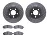 7502-54139 Drilled/Slotted Brake Rotors w/5000 Advanced Brake Pads Kit [Silver], 2003-2005 Ford/Lincoln/Mercury/Mazda, Position: - image 1