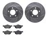 7502-54144 Drilled/Slotted Brake Rotors w/5000 Advanced Brake Pads Kit [Silver], 2005-2007 Ford/Lincoln/Mercury/Mazda, Position: - image 1