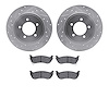 7502-54151 Drilled/Slotted Brake Rotors w/5000 Advanced Brake Pads Kit [Silver], 2006-2010 Ford/Lincoln/Mercury/Mazda, Position: - image 1