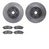 7502-54155 Drilled/Slotted Brake Rotors w/5000 Advanced Brake Pads Kit [Silver], 2004-2008 Ford/Lincoln/Mercury/Mazda, Position: - image 1