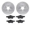7502-54170 Drilled/Slotted Brake Rotors w/5000 Advanced Brake Pads Kit [Silver], 2008-2012 Ford/Lincoln/Mercury/Mazda, Position: - image 1