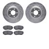 7502-54188 Drilled/Slotted Brake Rotors w/5000 Advanced Brake Pads Kit [Silver], 2007-2015 Ford/Lincoln/Mercury/Mazda, Position: - image 1