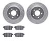 7502-54190 Drilled/Slotted Brake Rotors w/5000 Advanced Brake Pads Kit [Silver], 2007-2010 Ford/Lincoln/Mercury/Mazda, Position: - image 1