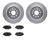 7502-54195 Drilled/Slotted Brake Rotors w/5000 Advanced Brake Pads Kit [Silver], 2011-2015 Ford/Lincoln/Mercury/Mazda, Position: - image 1