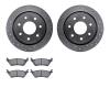 7502-54207 Drilled/Slotted Brake Rotors w/5000 Advanced Brake Pads Kit [Silver], 2012-2014 Ford/Lincoln/Mercury/Mazda, Position: - image 1