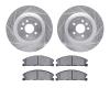 7502-54209 Drilled/Slotted Brake Rotors w/5000 Advanced Brake Pads Kit [Silver], 2013-2019 Ford/Lincoln/Mercury/Mazda, Position: - image 1