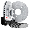 7502-54224 Drilled/Slotted Brake Rotors w/5000 Advanced Brake Pads Kit [Silver], 2010-2014 Ford/Lincoln/Mercury/Mazda, Position: - image 1