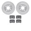 7502-54225 Drilled/Slotted Brake Rotors w/5000 Advanced Brake Pads Kit [Silver], 1990-1998 Ford/Lincoln/Mercury/Mazda, Position: - image 1
