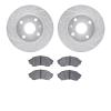7502-54226 Drilled/Slotted Brake Rotors w/5000 Advanced Brake Pads Kit [Silver], 1999-2001 Ford/Lincoln/Mercury/Mazda, Position: - image 1