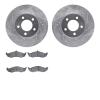 7502-54346 Drilled/Slotted Brake Rotors w/5000 Advanced Brake Pads Kit [Silver], 1991-1992 Ford/Lincoln/Mercury/Mazda, Position: - image 1