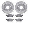 7502-55002 Drilled/Slotted Brake Rotors w/5000 Advanced Brake Pads Kit [Silver], 2015-2020 Ford/Lincoln/Mercury/Mazda, Position: - image 1