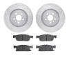 7502-55003 Drilled/Slotted Brake Rotors w/5000 Advanced Brake Pads Kit [Silver], 2017-2020 Ford/Lincoln/Mercury/Mazda, Position: - image 1
