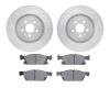 7502-55004 Drilled/Slotted Brake Rotors w/5000 Advanced Brake Pads Kit [Silver], Fits Select Ford/Lincoln/Mercury/Mazda, Positio - image 1