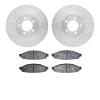 7502-55007 Drilled/Slotted Brake Rotors w/5000 Advanced Brake Pads Kit [Silver], 2003-2005 Ford/Lincoln/Mercury/Mazda, Position: - image 1