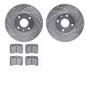 7502-55010 Drilled/Slotted Brake Rotors w/5000 Advanced Brake Pads Kit [Silver], 1990-2003 Ford/Lincoln/Mercury/Mazda, Position: - image 1