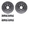7502-55013 Drilled/Slotted Brake Rotors w/5000 Advanced Brake Pads Kit [Silver], 1992-1995 Ford/Lincoln/Mercury/Mazda, Position: - image 1