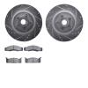 7502-55037 Drilled/Slotted Brake Rotors w/5000 Advanced Brake Pads Kit [Silver], 1970-1972 Ford/Lincoln/Mercury/Mazda, Position: - image 1