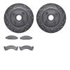 7502-55046 Drilled/Slotted Brake Rotors w/5000 Advanced Brake Pads Kit [Silver], 1974-1980 Ford/Lincoln/Mercury/Mazda, Position: - image 1