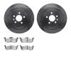 7502-55053 Drilled/Slotted Brake Rotors w/5000 Advanced Brake Pads Kit [Silver], 2013-2016 Ford/Lincoln/Mercury/Mazda, Position: - image 1