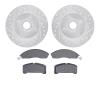 7502-55055 Drilled/Slotted Brake Rotors w/5000 Advanced Brake Pads Kit [Silver], 1978-1982 Ford/Lincoln/Mercury/Mazda, Position: - image 1