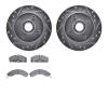 7502-55063 Drilled/Slotted Brake Rotors w/5000 Advanced Brake Pads Kit [Silver], 1979-1981 Ford/Lincoln/Mercury/Mazda, Position: - image 1