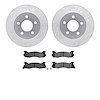 7502-55078 Drilled/Slotted Brake Rotors w/5000 Advanced Brake Pads Kit [Silver], 1982-1990 Ford/Lincoln/Mercury/Mazda, Position: - image 1