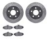 7502-55117 Drilled/Slotted Brake Rotors w/5000 Advanced Brake Pads Kit [Silver], 1990-1992 Ford/Lincoln/Mercury/Mazda, Position: - image 1