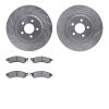 7502-55135 Drilled/Slotted Brake Rotors w/5000 Advanced Brake Pads Kit [Silver], 1994-2004 Ford/Lincoln/Mercury/Mazda, Position: - image 1