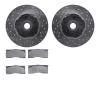 7502-55153 Drilled/Slotted Brake Rotors w/5000 Advanced Brake Pads Kit [Silver], 1965-1967 Ford/Lincoln/Mercury/Mazda, Position: - image 1