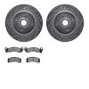 7502-55156 Drilled/Slotted Brake Rotors w/5000 Advanced Brake Pads Kit [Silver], 1993-1993 Ford/Lincoln/Mercury/Mazda, Position: - image 1