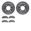 7502-55186 Drilled/Slotted Brake Rotors w/5000 Advanced Brake Pads Kit [Silver], 1978-1980 Ford/Lincoln/Mercury/Mazda, Position: - image 1