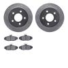 7502-55859 Drilled/Slotted Brake Rotors w/5000 Advanced Brake Pads Kit [Silver], 1991-1992 Ford/Lincoln/Mercury/Mazda, Position: - image 1