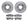 7502-56000 Drilled/Slotted Brake Rotors w/5000 Advanced Brake Pads Kit [Silver], 1975-1979 Ford/Lincoln/Mercury/Mazda, Position: - image 1
