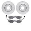 7502-56010 Drilled/Slotted Brake Rotors w/5000 Advanced Brake Pads Kit [Silver], 1999-2000 Ford/Lincoln/Mercury/Mazda, Position: - image 1